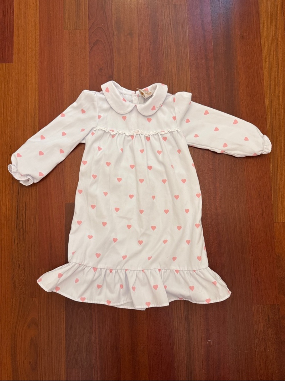 TBBC size 4T Pink Heart Print Long Sleeve Nightgown
